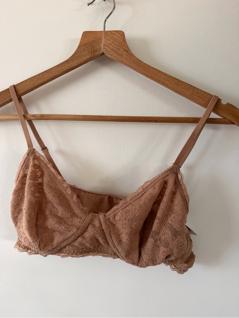 aerie Lace Bralette in Dusty Rose Tan